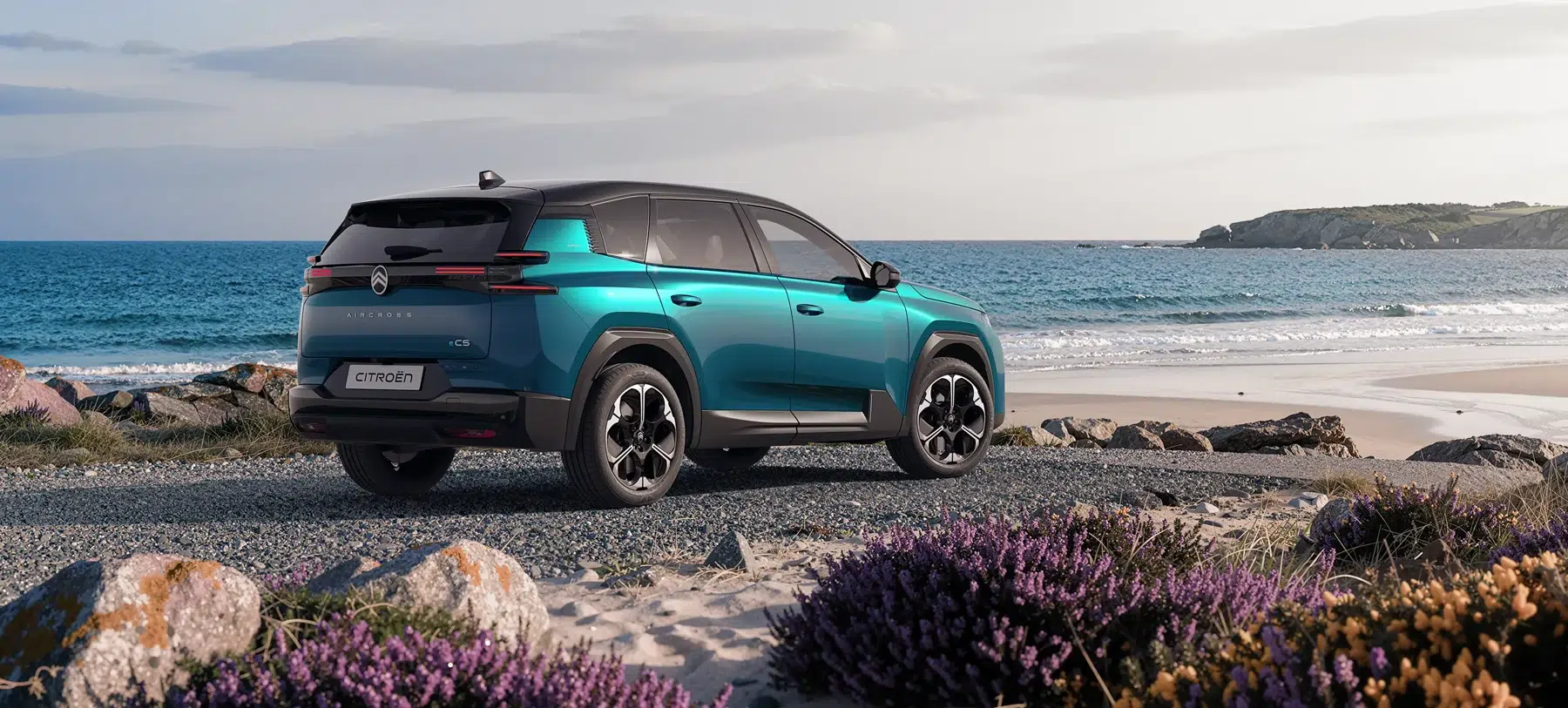 Citroën ë-C5 Aircross : vue arrière trois quarts