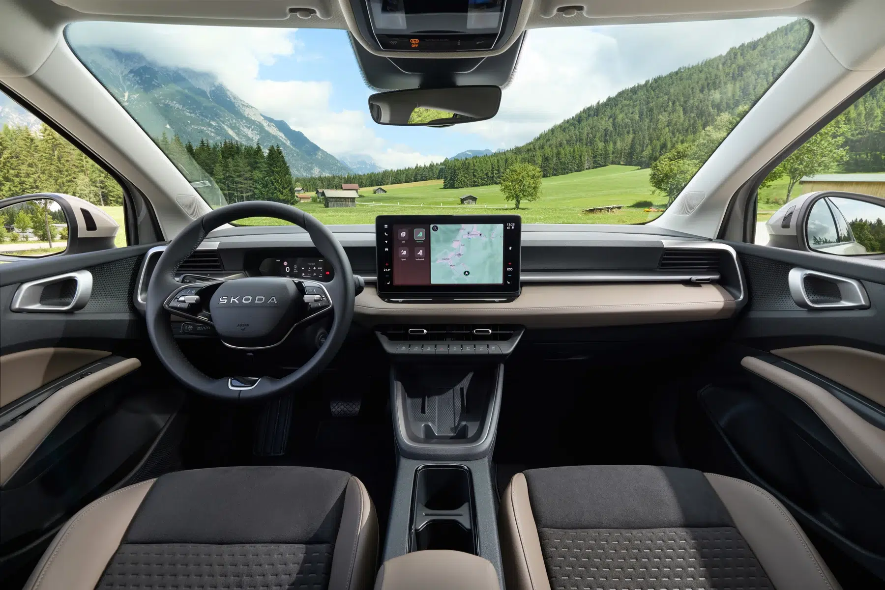Škoda Epiq : planche de bord et écran central