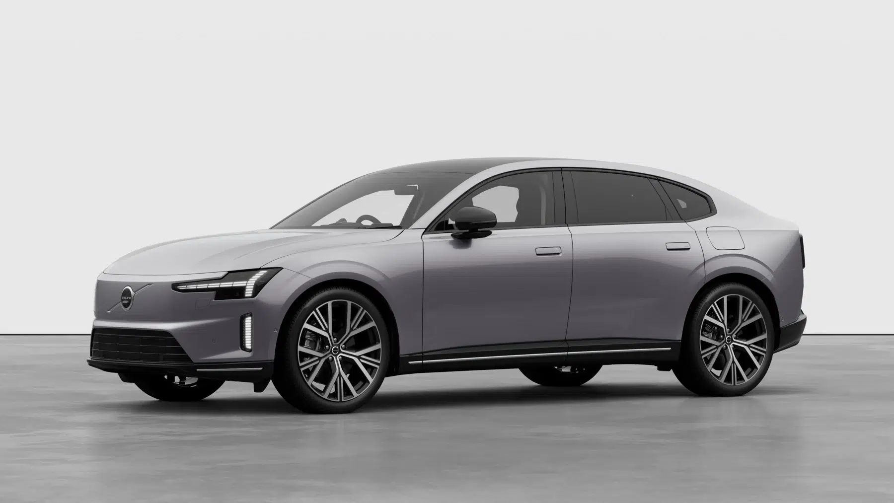 Volvo ES90 : vue avant de trois quarts en studio