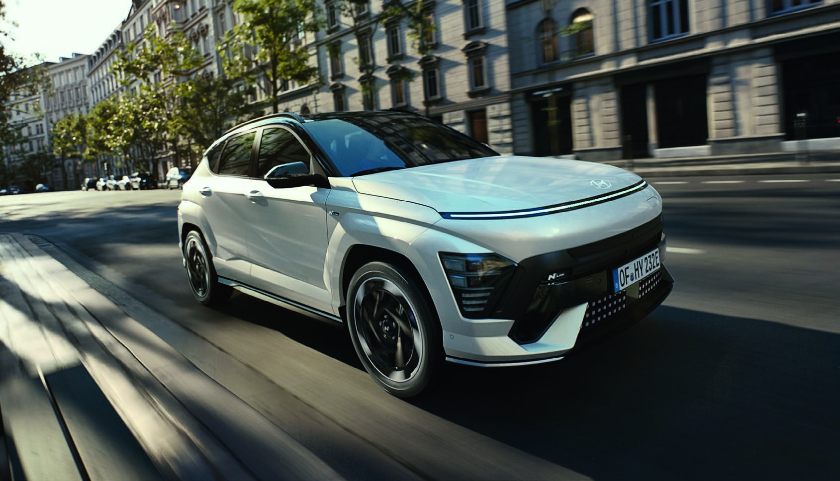 Hyundai KONA Electric vu de trois quarts avant